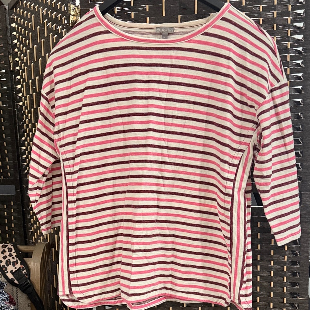 Talbots Red and White Striped Top
